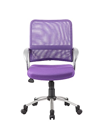 Boss Office Products Mesh Mid-Back Multipurpose Task Chair, Purple/Black/Pewter