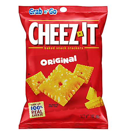Cheez-It® Baked Snack Crackers, Original Flavor, 3 Oz Bags, Box Of 6