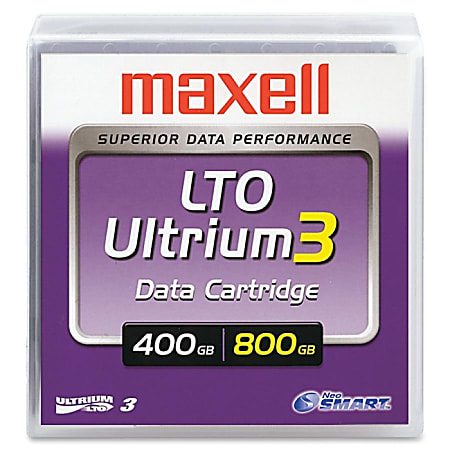 Maxell® LTO Ultrium 3 Data Cartridge, 400GB/800GB