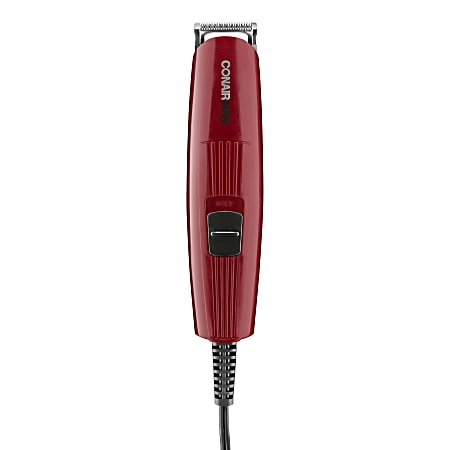 Conair Razor Corded Beard and Mustache Trimmer, 9-3/4”, Red