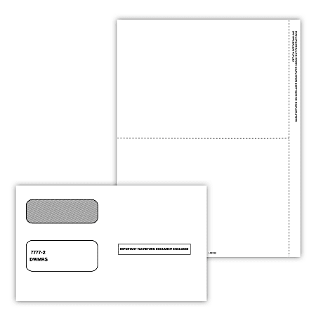 ComplyRight® 1099-MISC Blank Tax Form Set With Envelopes, 3-Part, Recipient Copy Only, Pack Of 50 Forms