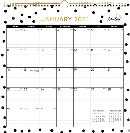 Blue Sky Monthly Wall Calendar 12 x 12 Deelie January To December 2023  138924 - Office Depot