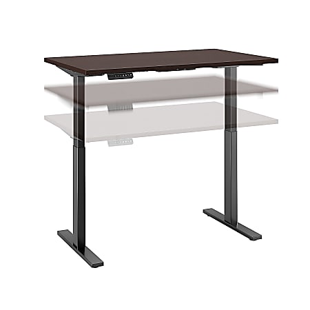 Bush Business Furniture Move 60 Series 48"W x 24"D Height Adjustable Standing Desk, Mocha Cherry/Black Base, Premium Installation