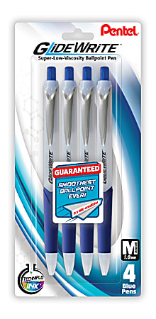 Pentel GlideWrite Ballpoint Pens Medium Point mm White Barrel