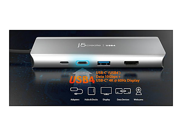 j5create USB4 Dual 4K Multi Port Hub Space Gray JCD401 - ODP