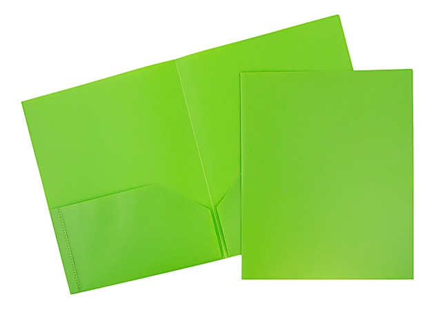 JAM Paper® Plastic 2-Pocket POP Folders, 9 1/2"