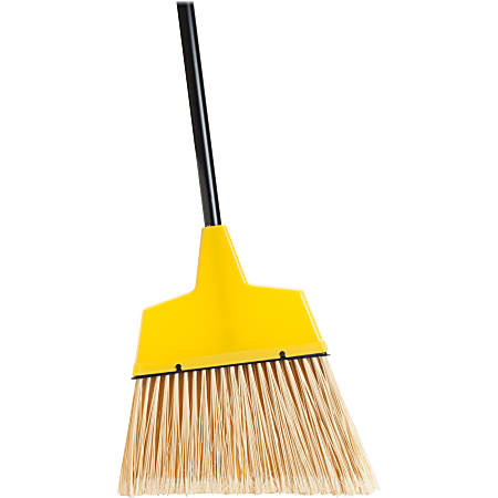 Genuine Joe High-Performance Angled Broom, 12", Yellow