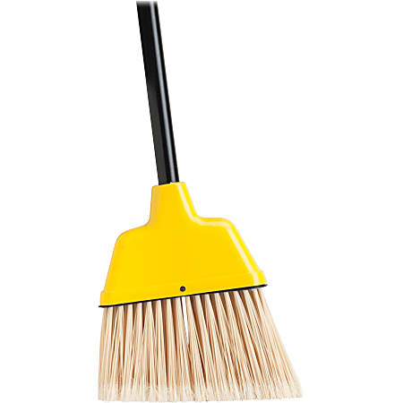 Genuine Joe High-Performance Angled Broom, 9", Yellow