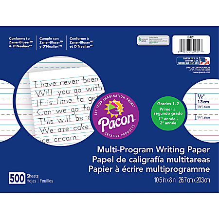 Pacon Newsprint Handwriting Paper 18 x 12 Ruled White 500 Sheets Per Ream -  Office Depot