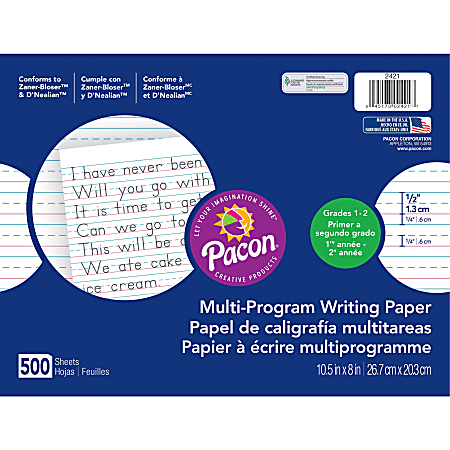 Pacon Multi-Program Handwriting Papers, Grade 1-2, 10 1/2"