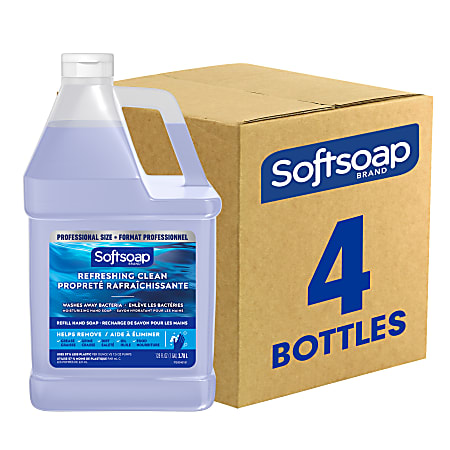 Softsoap&reg; Moisturizing Hand Soap, Refreshing Clean, 1 Gallon, Clear, Carton Of 4 Bottles