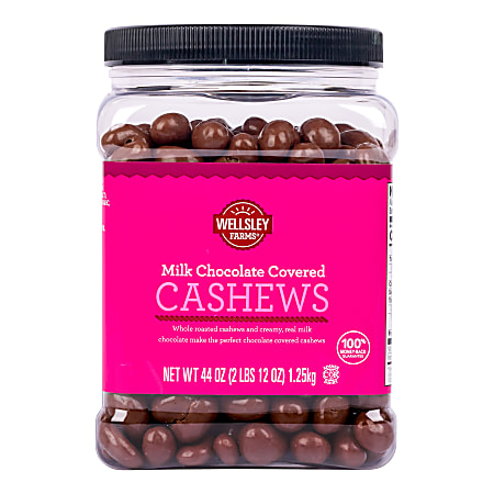 Wellsley Farms Milk Chocolate Covered Cashews, 44 Oz