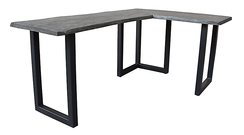 Coast to Coast Timothy L-Shaped Writing Desk, 30"H x 68"W x 47"D, Sandblast Gray/Gunmetal