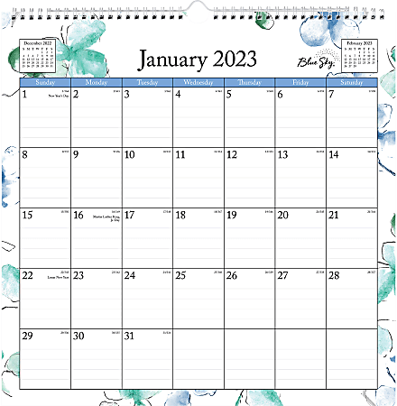 Blue Sky Monthly Wall Calendar 12 x 12 Lindley January To December 2023