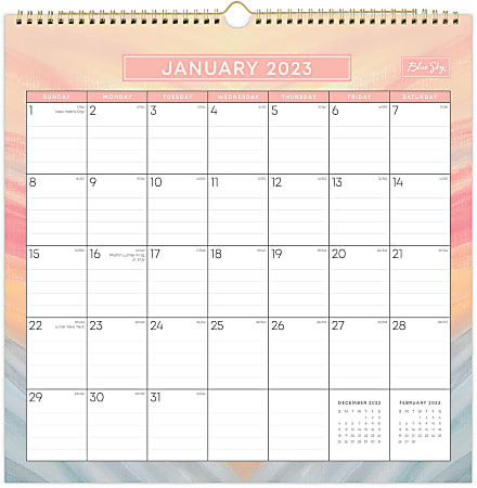 Blue Sky™ Monthly Wall Calendar, 12" x 12", Sunrise, January To December 2023, 139954