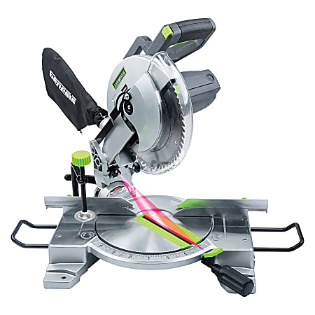Genesis™ 15-Amp 10” Compound Miter Saw With Laser Guide And Blade, 18-1/2” x 12-5/8 x 21-1/2”, Silver/Black