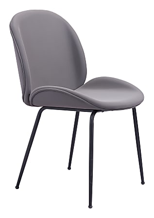 Zuo Modern Miles Dining Chairs, Gray/Black, Set Of 2 Chairs