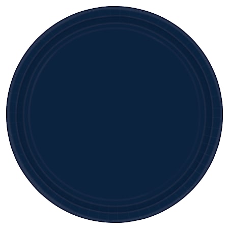 Amscan Round Paper Plates, 7", True Navy, Pack of 120 Plates