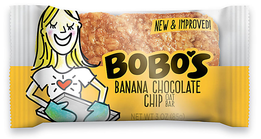 BoBo's Oat Bars, Banana Chocolate Chip, 3.5 Oz, Box of 48 Bars