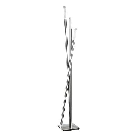 Lumisource Icicle Floor Lamp, 67"H, White Shade/Silver Base