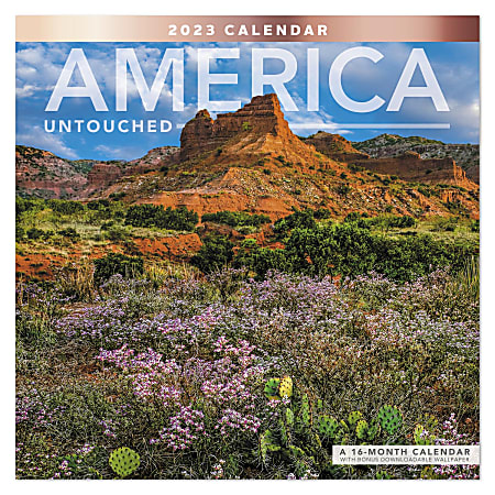 Office Depot® Brand Monthly Wall Calendar, 12" x 12", America Untouched, January To December 2023, ODE32810