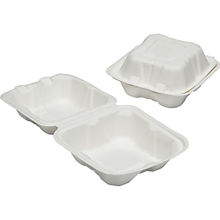 SKILCRAFT Hinged Lid Square Food Tray - Microwave