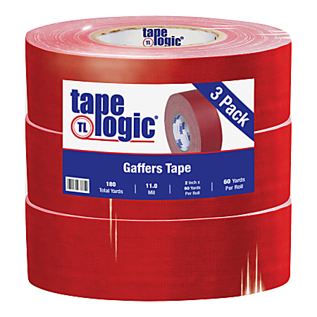 Tape Logic Gaffers Tape, 2" x 60 Yd., Red, Case Of 3 Rolls