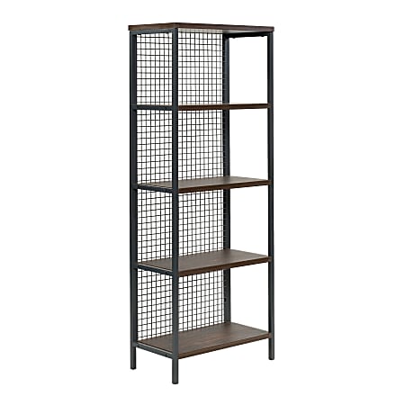 Sauder® Market Commons 60"H 4-Shelf Bookcase, Rich Walnut™