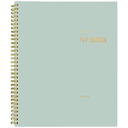 Cambridge® WorkStyle Weekly/Monthly Planner, 11" x 8-1/2", Green, January To December 2023, 1606-905-46