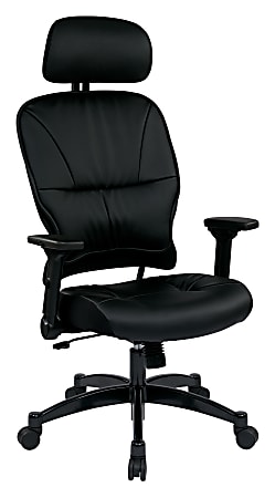 Office Star™ Space Seating 32 Series Ergonomic Bonded Leather High-Back Manager's Chair, Black