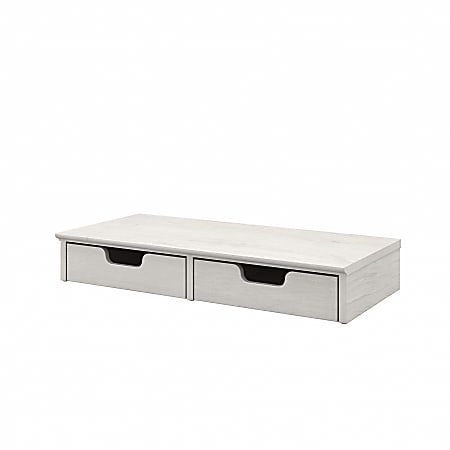 Bush Furniture Cabot Desktop Organizer With Drawers, Linen White Oak, Standard Delivery