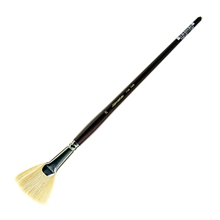 Silver Brush Silverstone Series Paint Brush 1104, Size 20, Fan Bristle, Hog Hair, Maroon