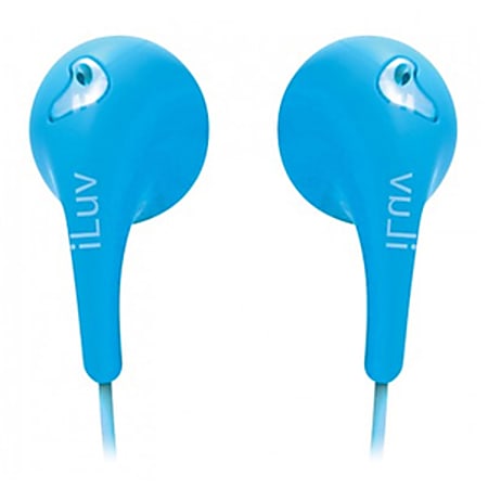 iLuv Bubble Gum 2 iEP205 Earphone - Stereo - Blue - Mini-phone - Wired - Earbud - Binaural - Open - 3.94 ft Cable