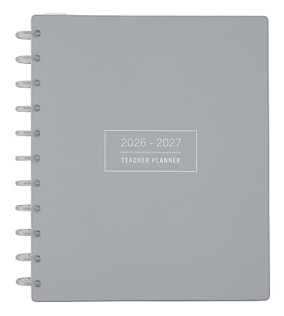 2026-2027 TUL&reg; Discbound Monthly Teacher Planner, Letter Size, Gray, July To June