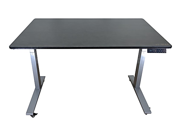 Rise Up Electric Standing Desk 48x30" Black Bamboo Desktop Dual Motors Adjustable Gray Frame (26-51.6") with memory - RUGBK48
