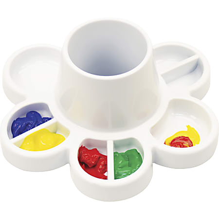 Storex Paint & Water Tray - Paint, Water, Art Project - 6"Height x 8.30"Width x 8.30"Length - 6 / Carton - White - Plastic