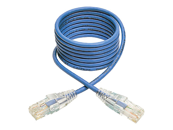 Tripp Lite 5ft Cat6 Gigabit Snagless Molded Slim UTP Patch Cable RJ45 M/M Blue 5' - 5 ft Category 6 Network Cable for Network Device, Switch, Router, Server, Modem, Printer, Computer - First End: 1 x RJ-45 Male Network - Second End: 1 x RJ-45 Male