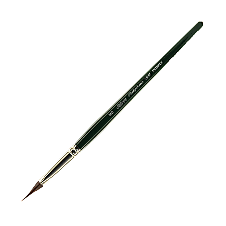 Silver Brush Ruby Satin Series Short-Handle Paint Brush 2515S, Size Medium, Pointed Triangle Bristle, Synthetic, Multicolor