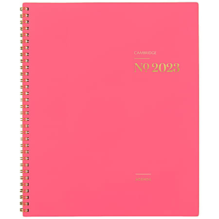 Cambridge® WorkStyle Monthly Planner, 11" x 8-1/2", Pink, January To December 2023, 1606-900-27