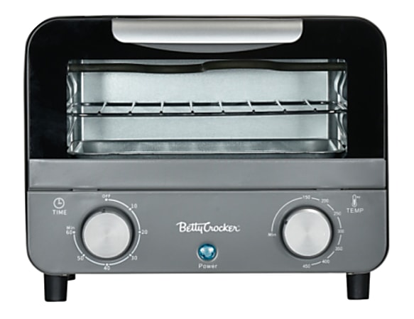 Betty Crocker Mini Toaster Oven, Gray/Black