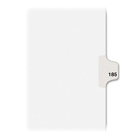 Avery Individual Side Tab Legal Exhibit Dividers - 1 Printed Tab(s) - Digit - Exhibit 185 - 8.50" Divider Width x 11" Divider Length - Letter - White Paper Divider - Paper Tab(s) - 25 / Pack