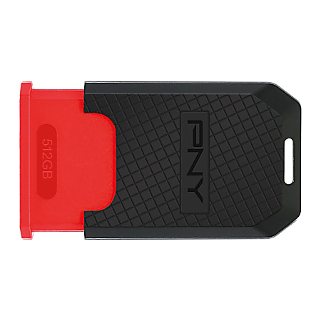 PNY Elite USB 3.1 Gen 1 Type-C Flash Drive, 512GB, Black/Red - 130MB/s