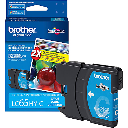 Brother LC65HYC Original Ink Cartridge - Inkjet - 750 Pages - Cyan - 1 Each