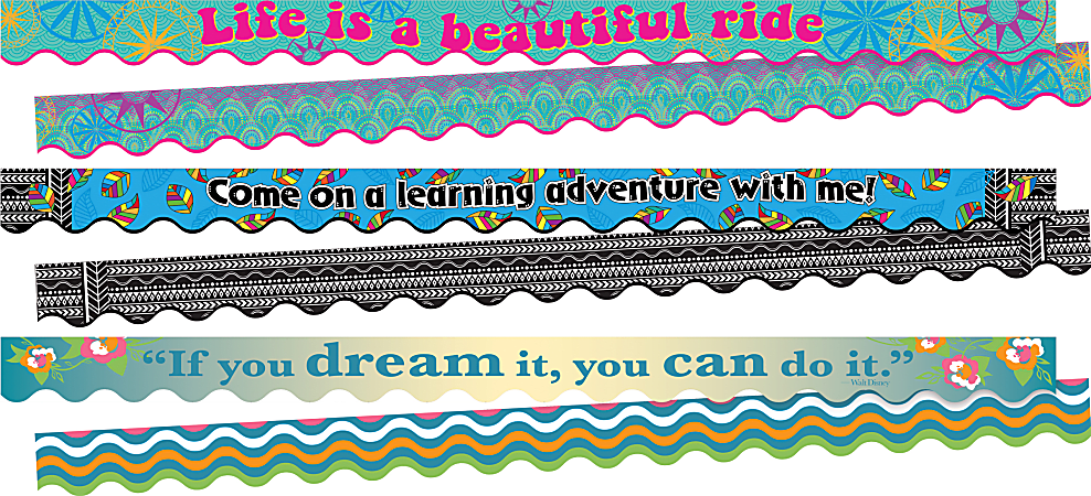 Barker Creek Double-Sided Scalloped Borders, Life Quotes, 2-1/4" x 36", Set Of 39 Borders