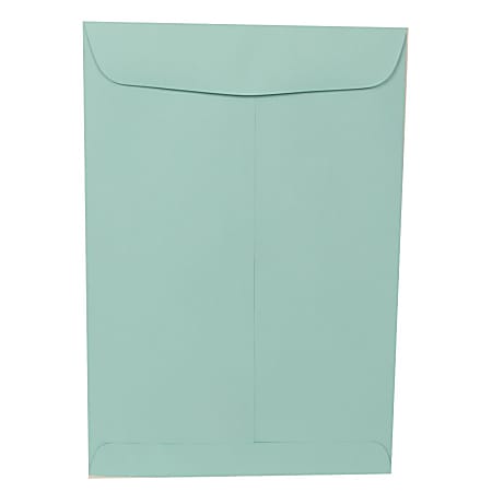 JAM Paper® Open-End 9" x 12" Catalog Envelopes, Gummed Seal, Aqua, Pack Of 10
