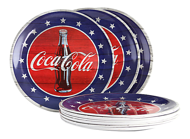 Coca Cola Americana 12 Piece Dinner Plate Set 10 12 Blue Office