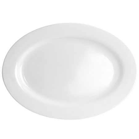 Gibson Elite Fine Ceramic Oval Serving Platter, 18", White