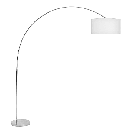 Lumisource Salon Floor Lamp, 75 1/2"H, White/Silver