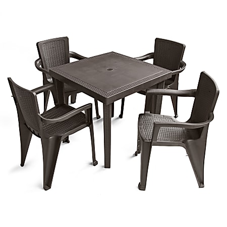 Plastic patio set hot sale