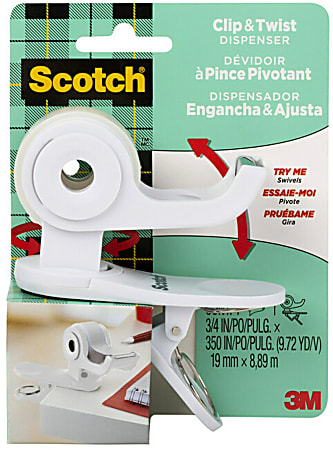 Scotch Desktop Tape Dispenser, 1" Core, 3/4" x 350", 1 Tape, 1 Dispenser